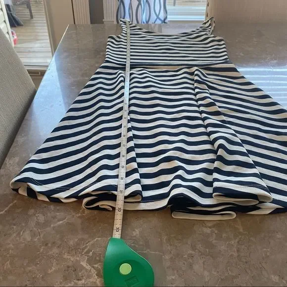 Divided cream with navy stripes tank top style dress size small - Picture 6 of 7